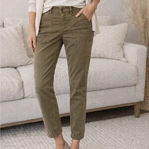 J.Crew • Olive Green Utility Pants Size 27 Ankle Cotton Blend Chino Mid Rise